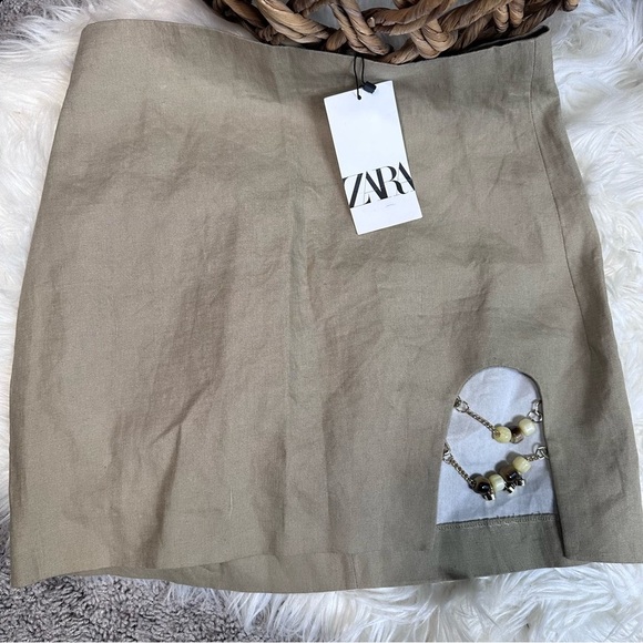 Zara 100% linen skirt nwt bloggers fav